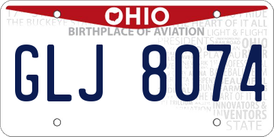 OH license plate GLJ8074