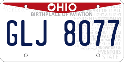 OH license plate GLJ8077