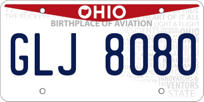 OH license plate GLJ8080