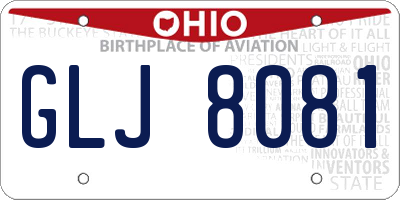 OH license plate GLJ8081