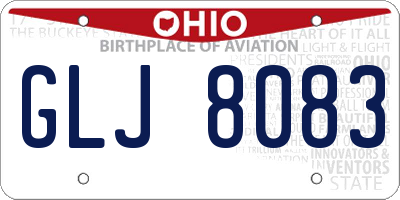 OH license plate GLJ8083