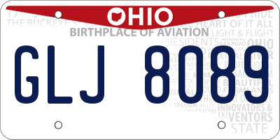 OH license plate GLJ8089