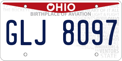 OH license plate GLJ8097
