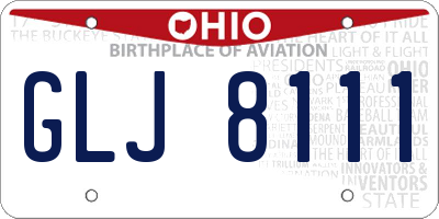 OH license plate GLJ8111