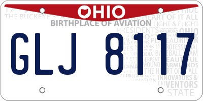 OH license plate GLJ8117