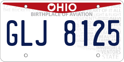OH license plate GLJ8125