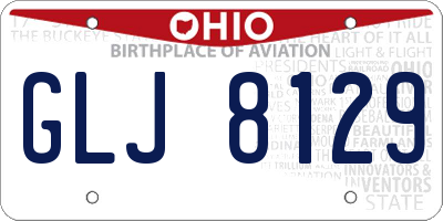 OH license plate GLJ8129