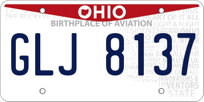 OH license plate GLJ8137