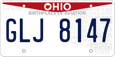 OH license plate GLJ8147