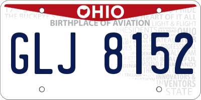 OH license plate GLJ8152