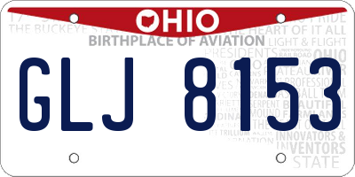 OH license plate GLJ8153