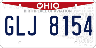 OH license plate GLJ8154