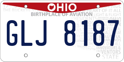OH license plate GLJ8187