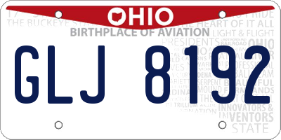 OH license plate GLJ8192