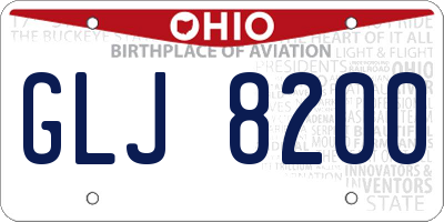 OH license plate GLJ8200