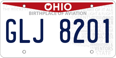 OH license plate GLJ8201