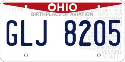 OH license plate GLJ8205