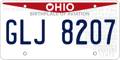 OH license plate GLJ8207