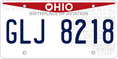 OH license plate GLJ8218
