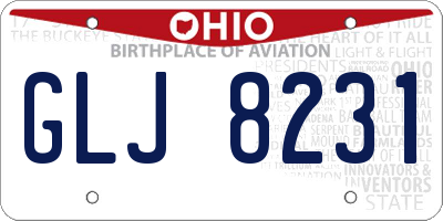 OH license plate GLJ8231