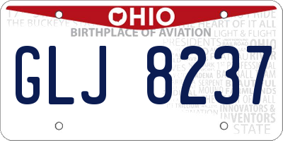 OH license plate GLJ8237