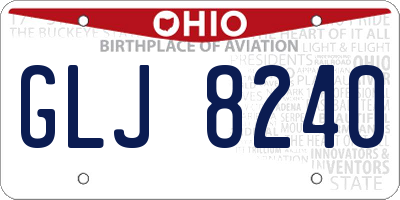 OH license plate GLJ8240