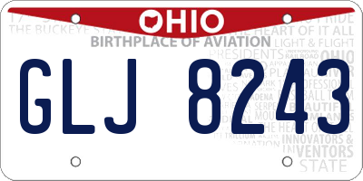 OH license plate GLJ8243