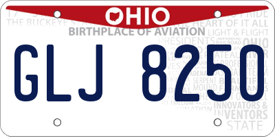 OH license plate GLJ8250