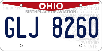 OH license plate GLJ8260