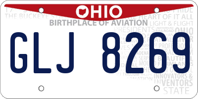 OH license plate GLJ8269