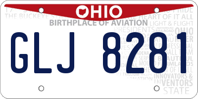 OH license plate GLJ8281