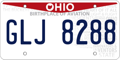 OH license plate GLJ8288