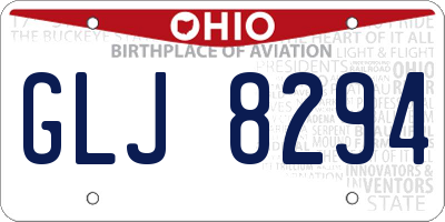 OH license plate GLJ8294