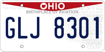 OH license plate GLJ8301