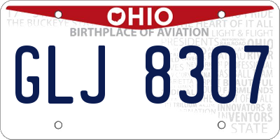 OH license plate GLJ8307