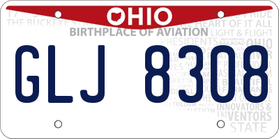 OH license plate GLJ8308