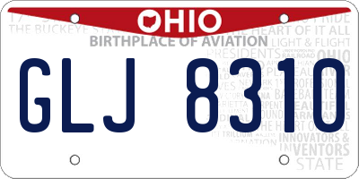 OH license plate GLJ8310