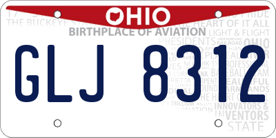 OH license plate GLJ8312