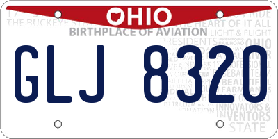 OH license plate GLJ8320