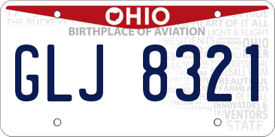 OH license plate GLJ8321