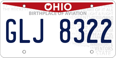 OH license plate GLJ8322