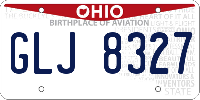 OH license plate GLJ8327