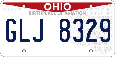 OH license plate GLJ8329