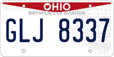 OH license plate GLJ8337