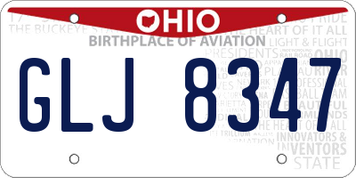 OH license plate GLJ8347