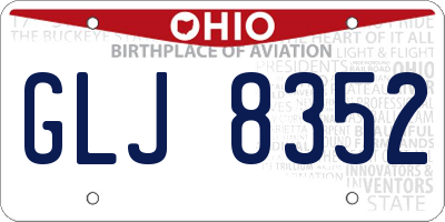 OH license plate GLJ8352