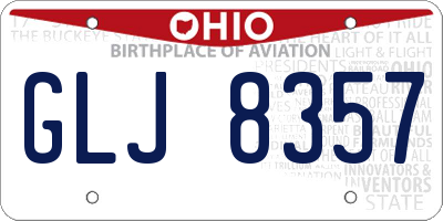 OH license plate GLJ8357