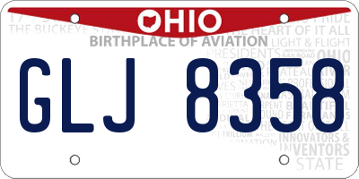 OH license plate GLJ8358