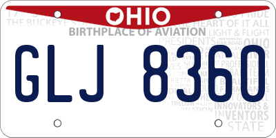 OH license plate GLJ8360