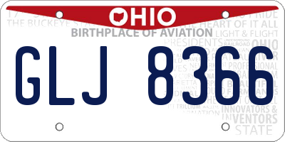 OH license plate GLJ8366